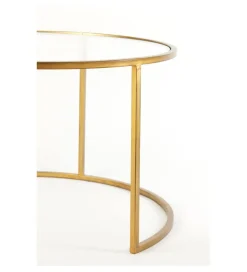L&L Zestaw 2 stolików kawowych DUARTE 65 cm 75 cm szklane złote
