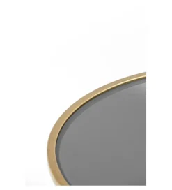 L&L Zestaw 2 stolików kawowych DUARTE 65 cm 75 cm szklane złote szare