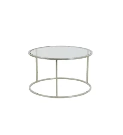 L&L Zestaw 2 stolików kawowych DUARTE 65 cm 75 cm szklane niklowane