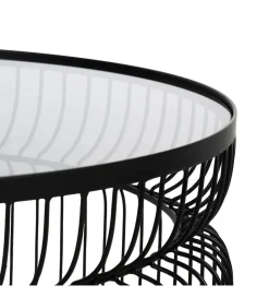 Zona-Design Zestaw 2 stolików kawowych FUKAO 65 cm 53 cm czarne