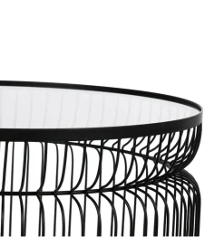 Zona-Design Zestaw 2 stolików kawowych FUKAO 65 cm 53 cm czarne