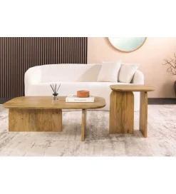 Invicta Interior Zestaw 2 stolików kawowych GATSBY 100 cm 45 cm drewno mango