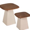 Exclusivas Zestaw 2 stolików kawowych PIMKO 50 cm 40 cm drewno akacja