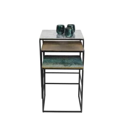 KARE Zestaw 3 stolików kawowych RAY SQUARE 37 cm 43 cm 48 cm