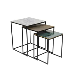 KARE Zestaw 3 stolików kawowych RAY SQUARE 37 cm 43 cm 48 cm