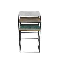 KARE Zestaw 3 stolików kawowych RAY SQUARE 37 cm 43 cm 48 cm