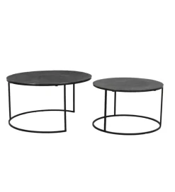 L&L Zestaw 2 stolików kawowych RENGO 61 cm 76 cm czarne
