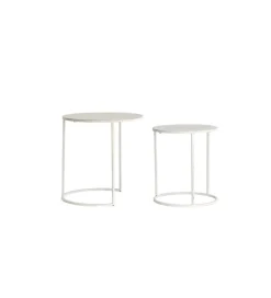 L&L Zestaw 2 stolików kawowych SADAR 50 cm 52 cm białe