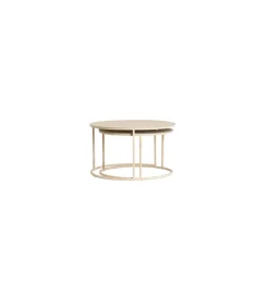 L&L Zestaw 2 stolików kawowych SADAR 65 cm 75 cm piaskowe